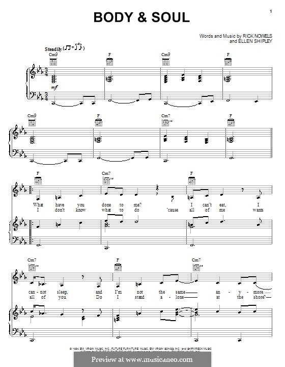 Body & Soul (Anita Baker) by E. Shipley, R. Nowels on MusicaNeo