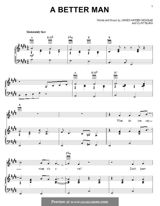 A Better Man by C. Black sheet music on MusicaNeo