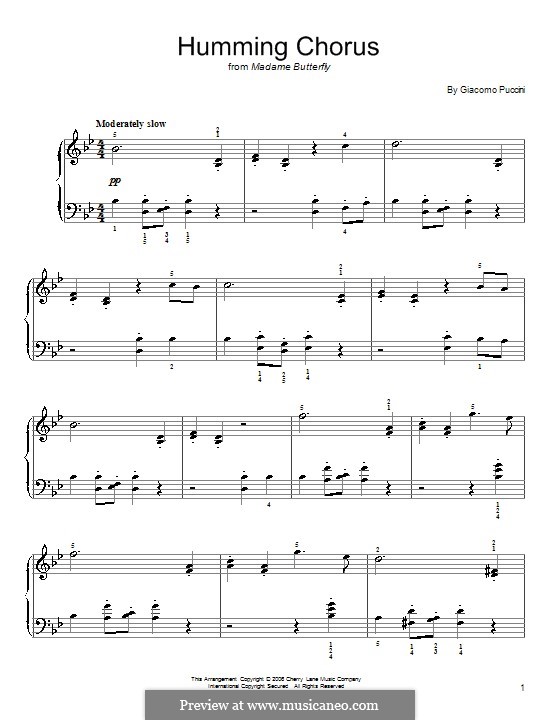 Madama Butterfly by G. Puccini sheet music on MusicaNeo