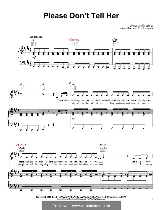Please Don't Tell Her by E. Hinojosa sheet music on