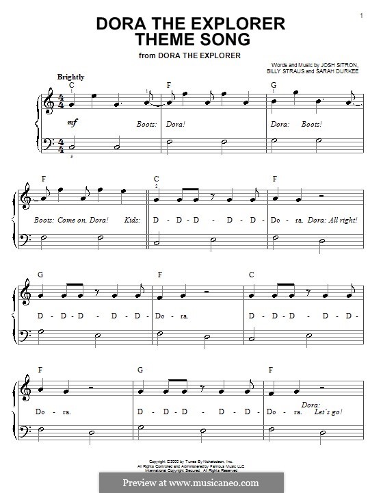 Dora the Explorer Theme Song by B. Straus, S. Durkee on MusicaNeo