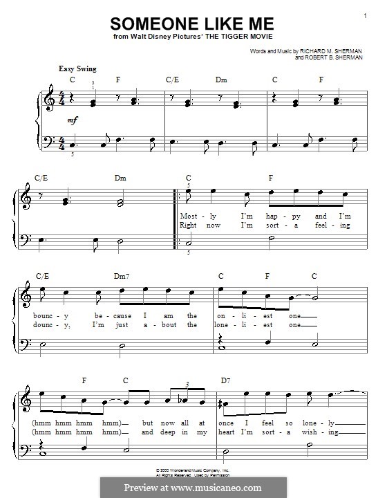 Someone Like Me by R.M. Sherman, R.B. Sherman sheet music on MusicaNeo