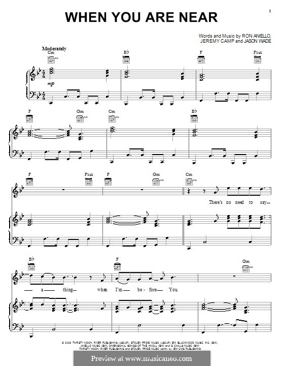 When You Are Near (Jeremy Camp) by R. Aniello, J. Wade on MusicaNeo