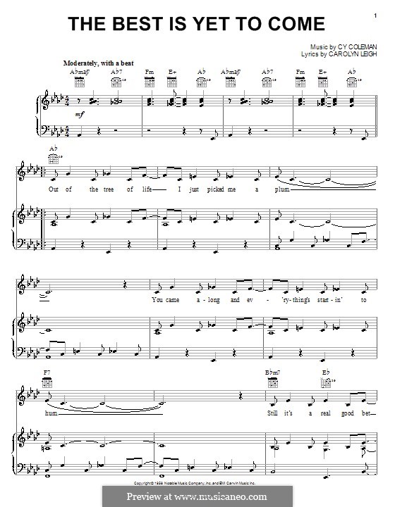 The Best is Yet to Come by C. Coleman sheet music on MusicaNeo