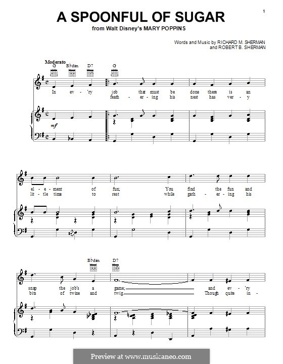 A Spoonful of Sugar by R.M. Sherman, R.B. Sherman on MusicaNeo