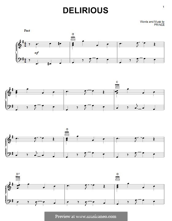 Delirious by Prince sheet music on MusicaNeo
