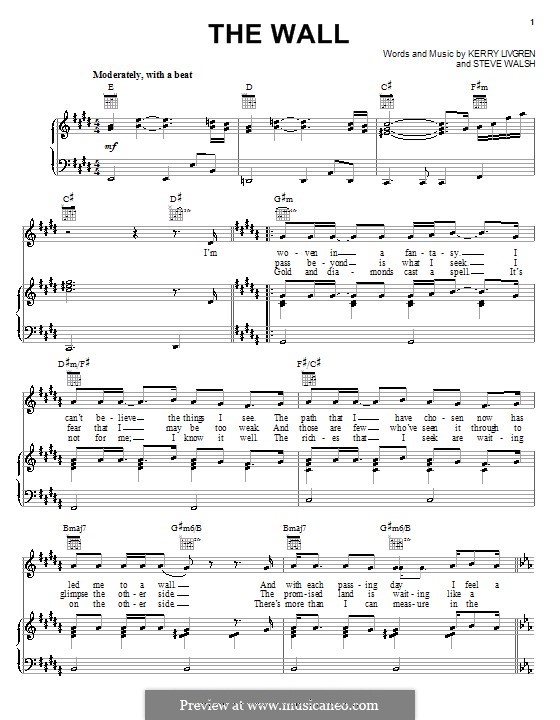 The Wall (Kansas) by K. Livgren, S. Walsh sheet music on MusicaNeo