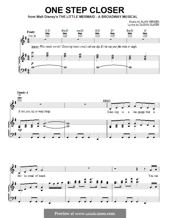 One Step Closer by A. Menken sheet music on MusicaNeo