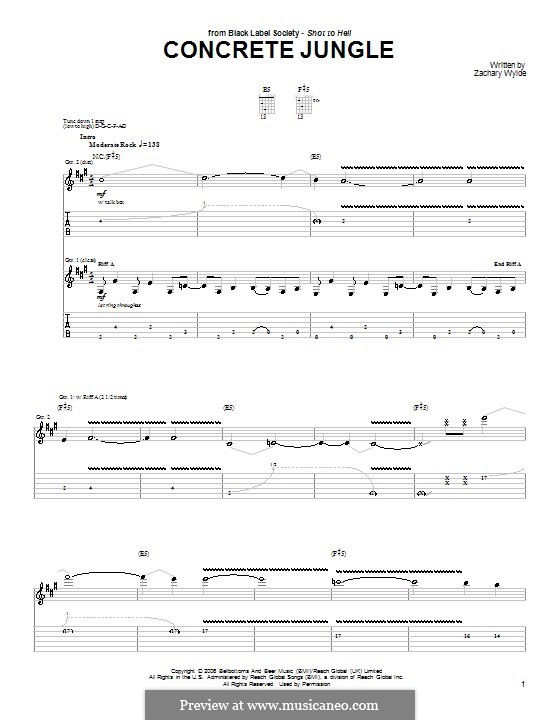 Concrete Jungle (Black Label Society) by Z.P. Wylde on MusicaNeo