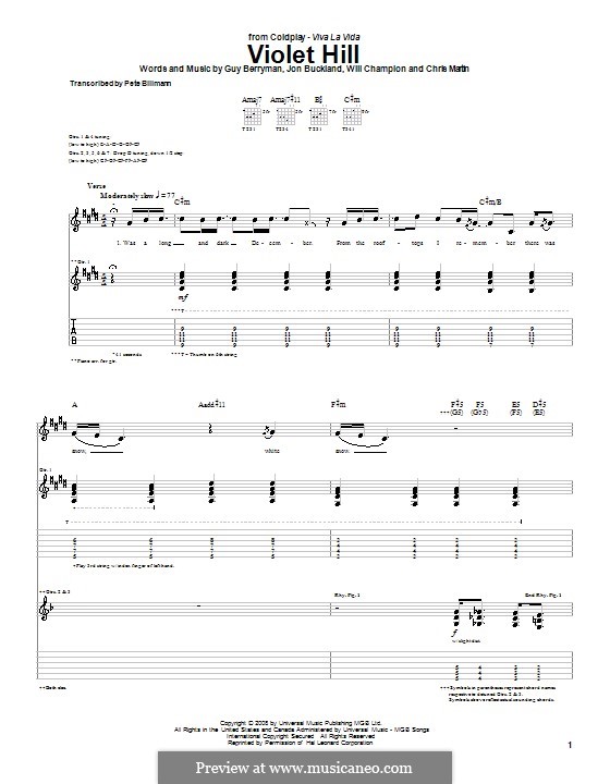 Violet Hill (Coldplay) by C. Martin, G. Berryman, J. Buckland, W