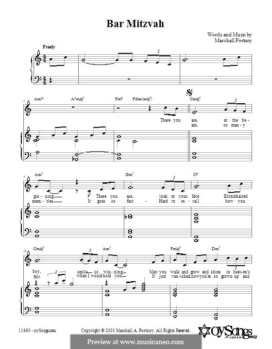 Bar Mitzvah by M. Portnoy sheet music on MusicaNeo