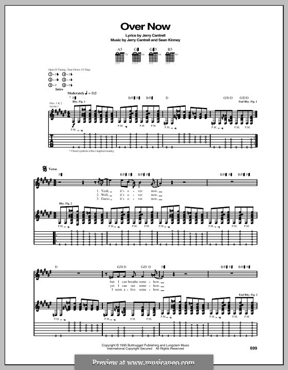 Over Now (Alice in Chains) by J. Cantrell, S. Kinney on MusicaNeo