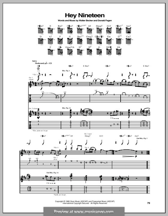 Hey (Steely Dan) by D. Fagen, W. Becker sheet music on MusicaNeo