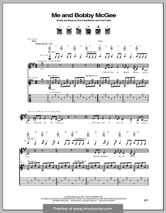 Me and Bobby McGee (Janis Joplin) by F. Foster, K. Kristofferson on