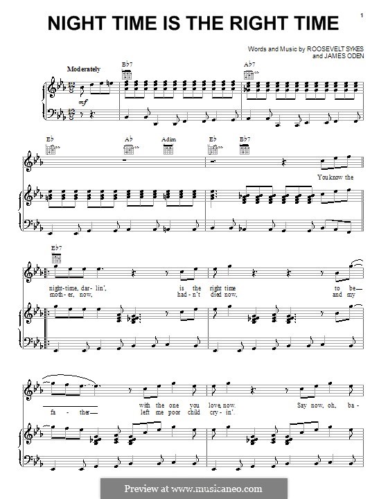 Night Time is the Right Time (Roosevelt Sykes) by J.B. Oden on MusicaNeo