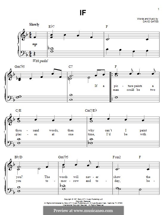 If (Bread) by D. Gates sheet music on MusicaNeo