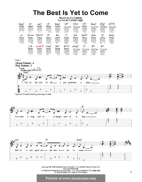 The Best is Yet to Come by C. Coleman sheet music on MusicaNeo