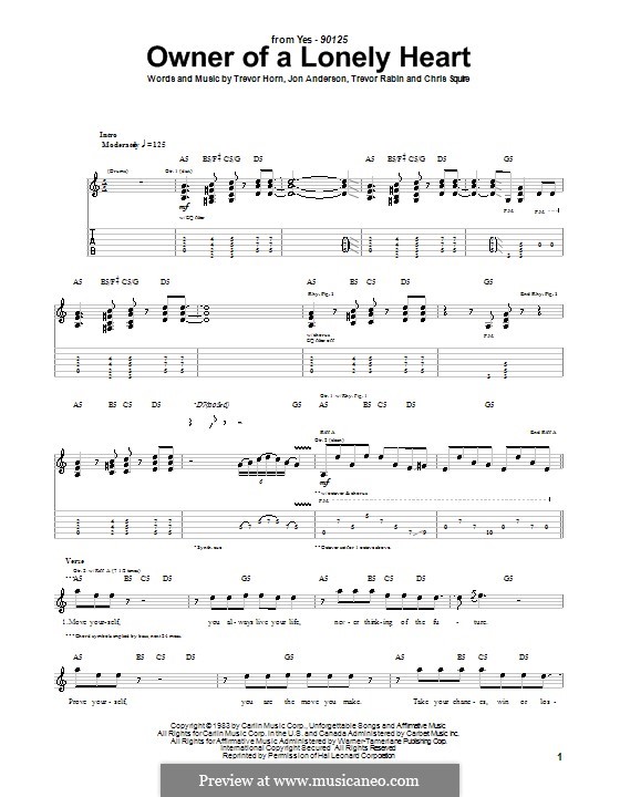 Owner of a Lonely Heart (Yes) by C. Squire, J. Anderson, T. Horn, T