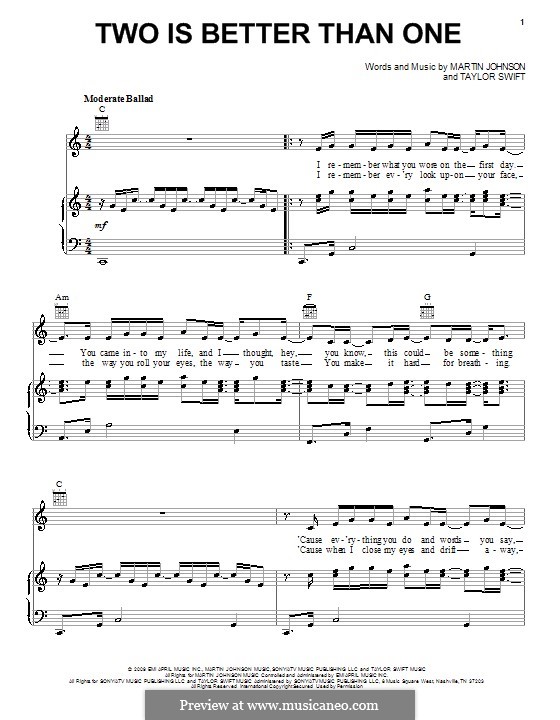 Two Is Better Than One (Boys Like Girls featuring Taylor Swift) by M