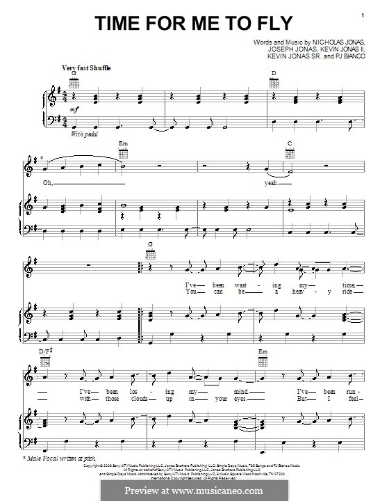 Time for Me to Fly (Jonas Brothers) by J. Jonas, K. Jonas Sr., N. Jonas