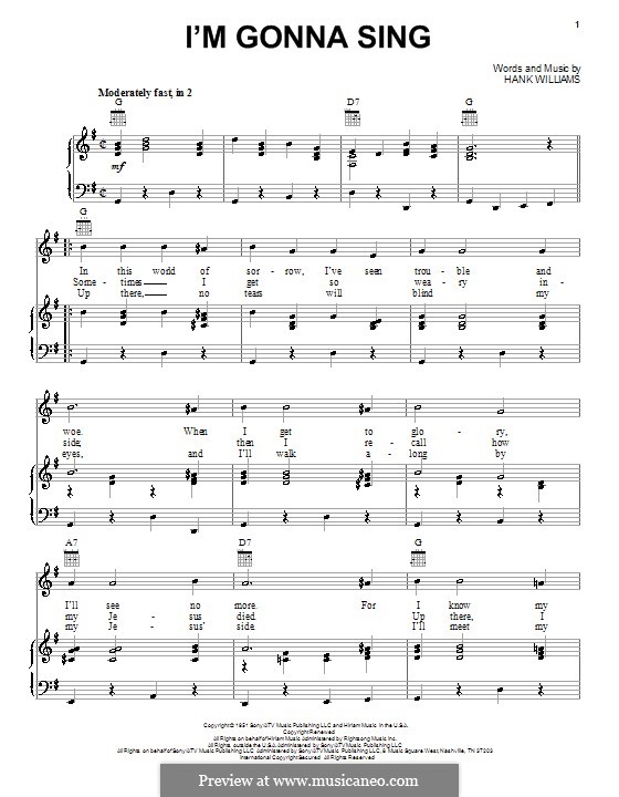 I'm Gonna Sing by H. Williams sheet music on MusicaNeo