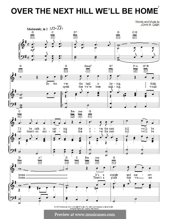 Over the Next Hill We'll Be Home by J. Cash sheet music on MusicaNeo