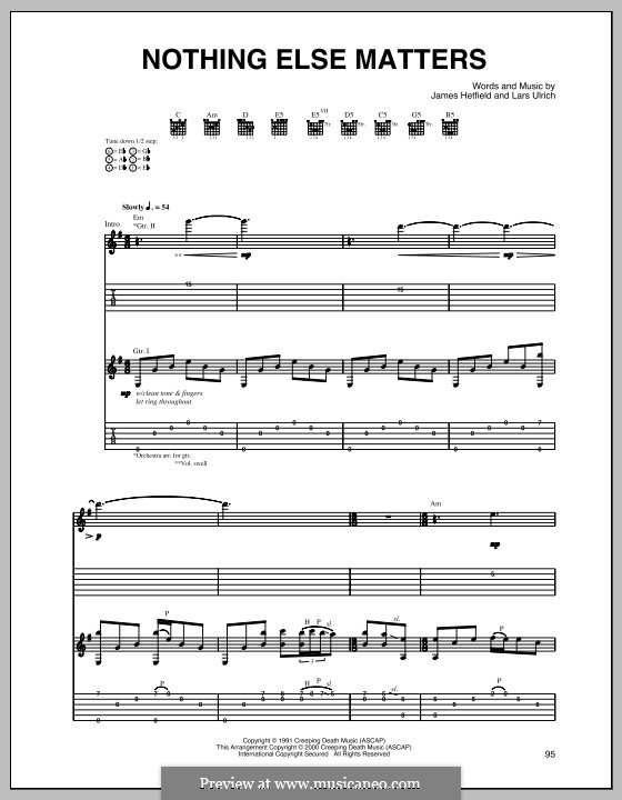 Nothing Else Matters (Metallica) by J. Hetfield, L. Ulrich on MusicaNeo