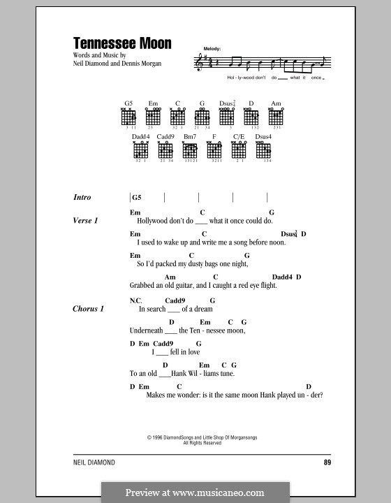 Tennessee Moon by D. sheet music on MusicaNeo