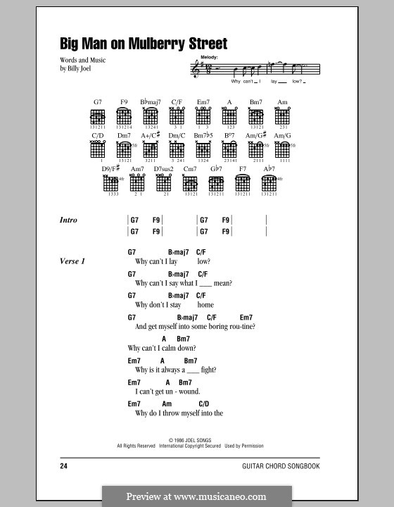 Big Man on Mulberry Street by B. Joel sheet music on MusicaNeo