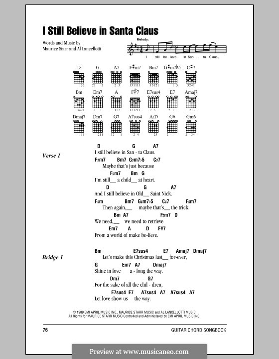 I Still Believe in Santa Claus by A. Lancellotti sheet music on MusicaNeo