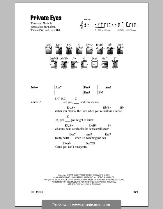 Private Eyes (Hall & Oates) by D. Hall, J. Allen, S. Allen, W. Pash on