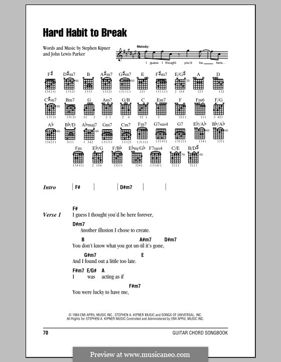 Hard Habit To Break (Chicago) by J.L. Parker, S.A. Kipner on MusicaNeo