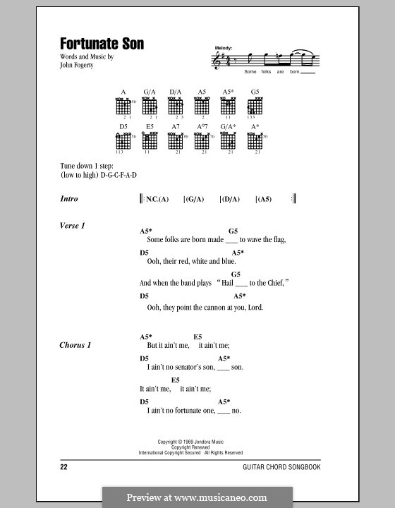 Fortunate Son (Creedence Clearwater Revival) by J.C. Fogerty on MusicaNeo