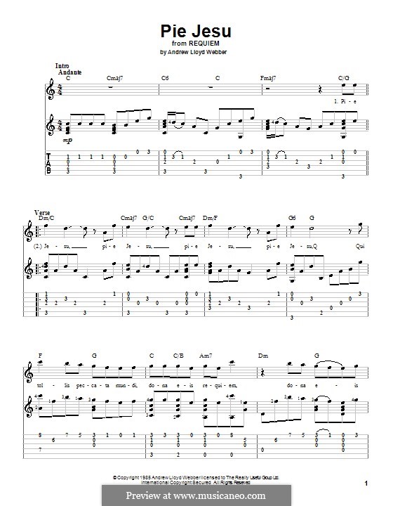 Pie Jesu (from Requiem) by A.L. ber sheet music on MusicaNeo