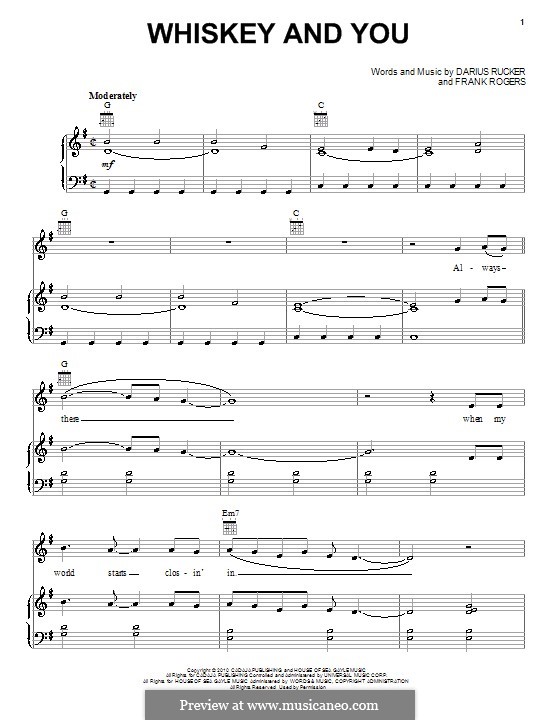 Whiskey and You by F. Rogers sheet music on MusicaNeo