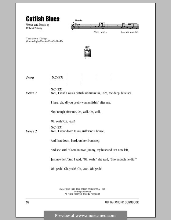 Catfish Blues by R. Petway sheet music on MusicaNeo