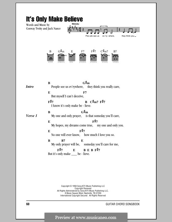 It's Only Make Believe by J. Nance sheet music on MusicaNeo