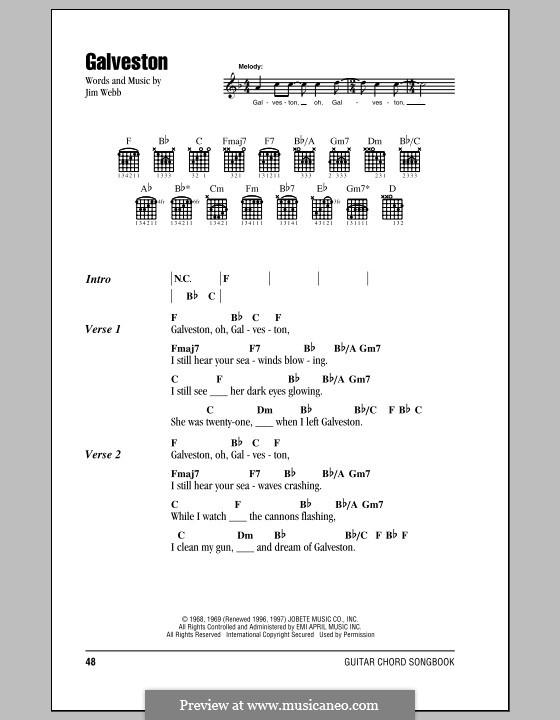 Galveston (Glen Campbell) by J. b sheet music on MusicaNeo