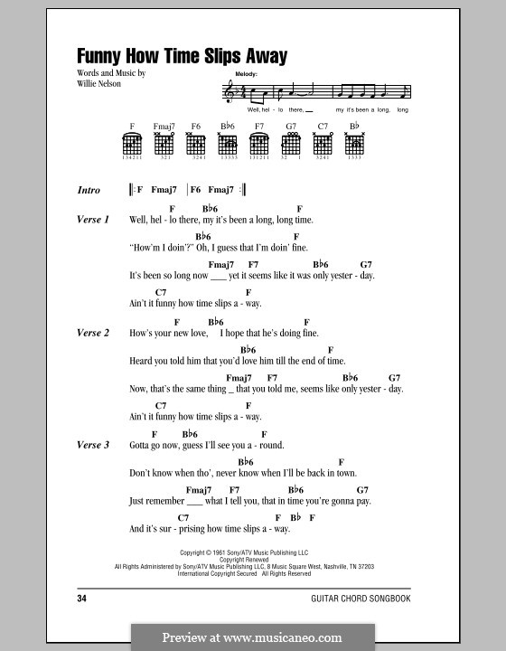 Funny How Time Slips Away by W. Nelson sheet music on MusicaNeo