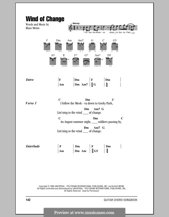 Wind of Change (Scorpions) by K. Meine sheet music on MusicaNeo