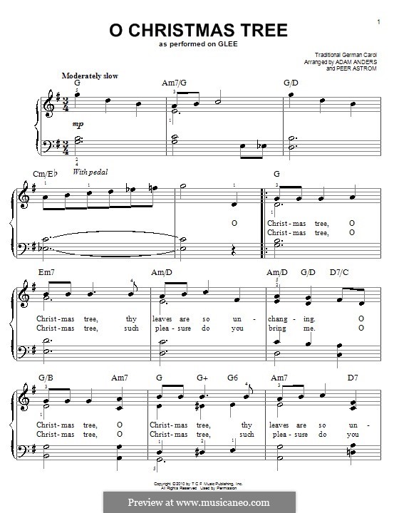 O Christmas Tree (Glee Cast) by A. Anders, P. Åström on MusicaNeo