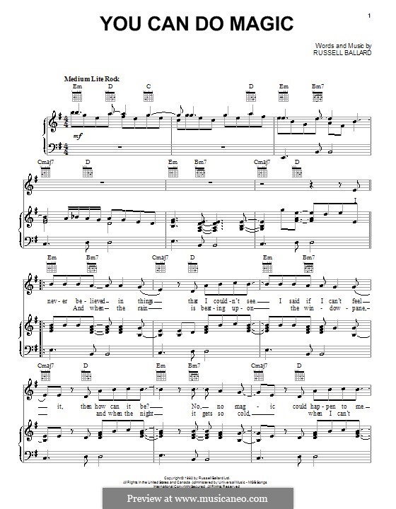 You Can Do Magic (America) by R. Ballard sheet music on MusicaNeo