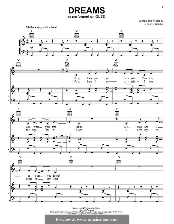 Dreams (Fleetwood Mac) by S. Nicks sheet music on MusicaNeo