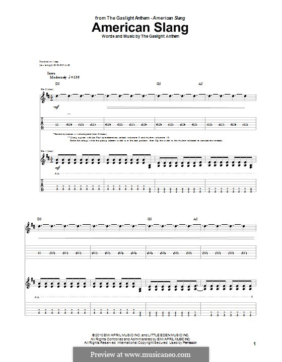 American Slang by The Gaslight Anthem sheet music on MusicaNeo