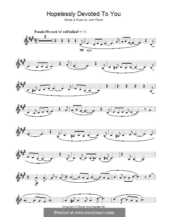 Hopelessly Devoted to You (from Grease) by J. Farrar on MusicaNeo