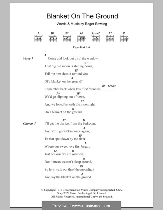 Blanket on the Ground (Billie Jo Spears) by R. Bowling on MusicaNeo