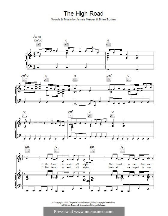 The High Road (Broken Bells) by B. Burton, J. Mercer on MusicaNeo