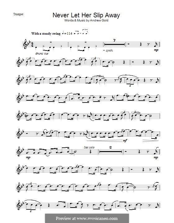 Never Let Her Slip Away by A. Gold sheet music on MusicaNeo