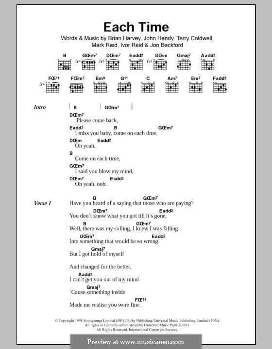 Each Time (East 17) by B. Harvey, I. Reid, J. Hendy, J. Beckford, M