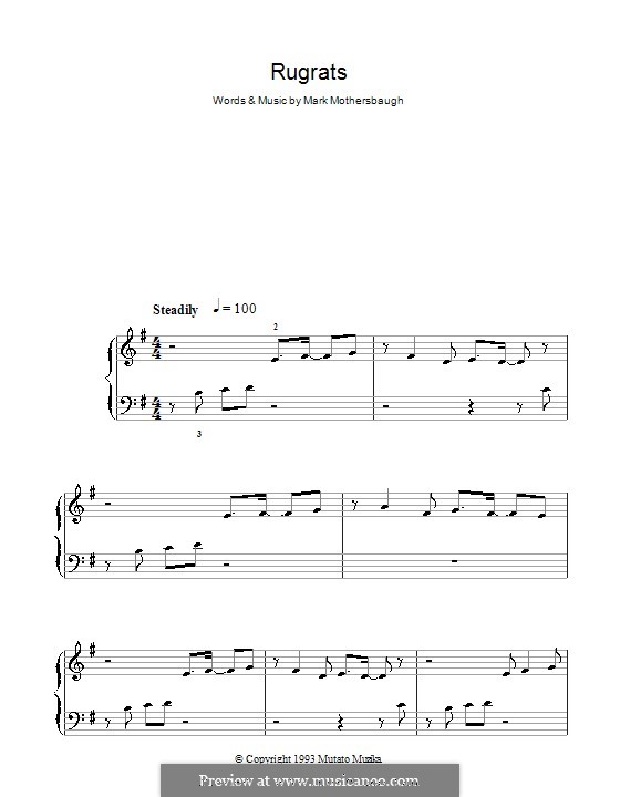 Rugrats Theme by M. Mothersbaugh sheet music on MusicaNeo